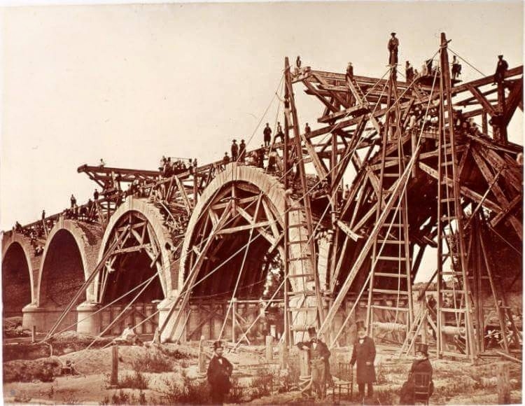 Construcción del puente de los Franceses 1860